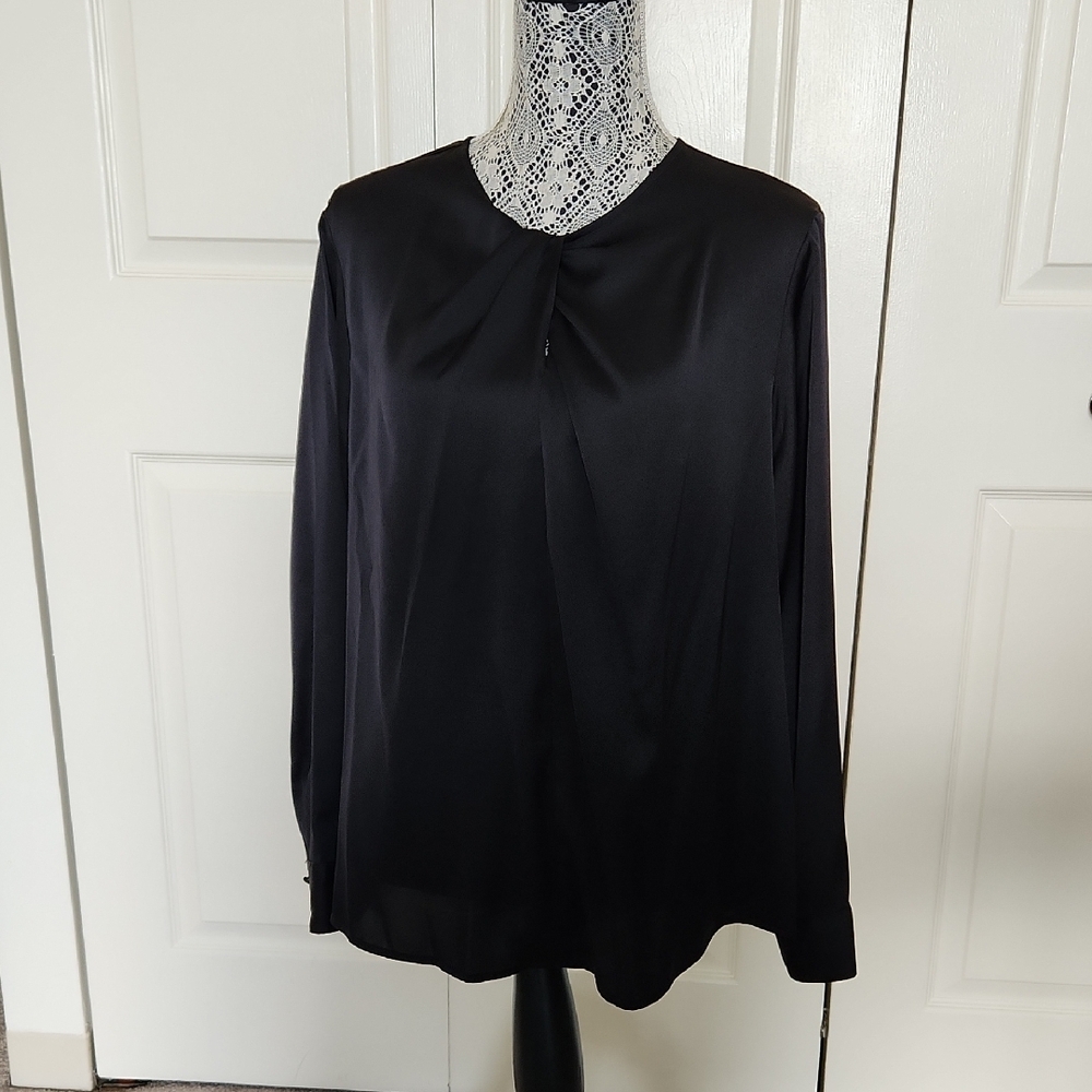 Worthington Black Long Sleeve Relaxed Blouse